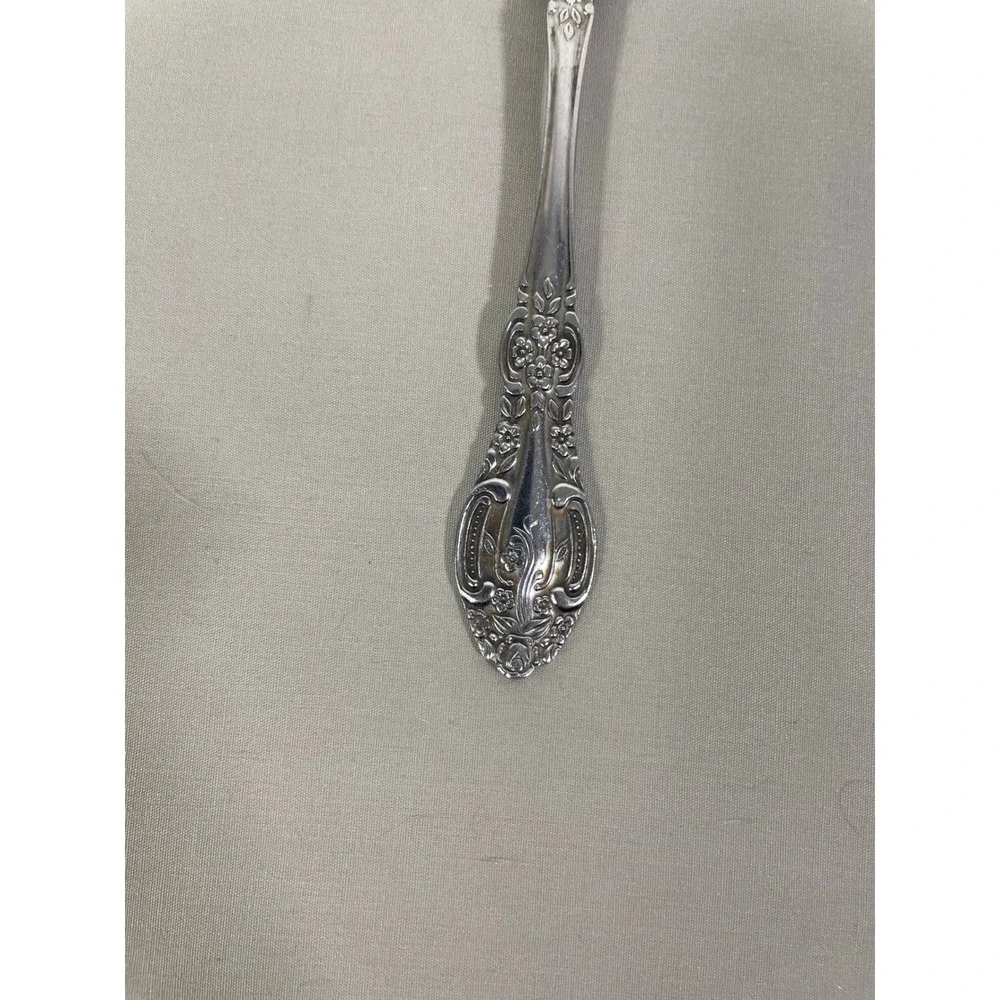 Springtime Stainless Steel‎ Spoons (2) Flatware Floral Scrolls Glossy Japan